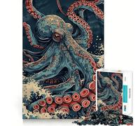 Puzzle subacqueo a forma di polpo da 1000 pezzi per adulti, gioco stimolante per la mente, per il tempo libero, con dettagli nitidi, (50x75cm)