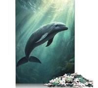 Puzzle subacqueo con delfino e focena da 1000 pezzi, puzzle di difficoltà, gioco educativo, giocattolo, decorazione per la famiglia, 1000 pezzi (75x50 cm)