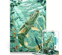 Puzzle subacqueo con luccio da 1000 pezzi per ragazzi, gioco di logica, leggero e rilassante, taglio liscio, decorazione da parete (38x52cm)