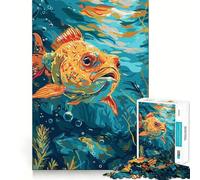 Puzzle subacqueo con pesci arancioni per ragazzi, 1000 pezzi, gioco di intelligenza, rilassante, di alta qualità, regalo stagionale (38x26cm)