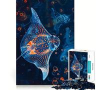 Puzzle subacqueo con razza maculata per ragazzi, 1000 pezzi, gioco di abilità mentale, design semplice e divertente, assemblaggio, regalo memorabile 38x52cm