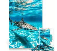 Puzzle subacqueo con squalo zebra,1000 pezzi,gioco di logica,esercizio di taglio,abilità artigianale,momento di tranquillità,esercizio mentale a casa (38x26cm)