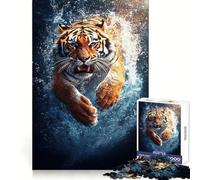 Puzzle subacqueo con tigre, 1000 pezzi, per ragazzi, gioco di pensiero, divertimento condiviso, bordi precisi, articolo regalo di Babbo Natale 38x52cm