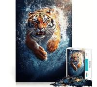 Puzzle subacqueo con tigre, 1000 pezzi, per ragazzi, gioco di pensiero, divertimento condiviso, bordi precisi, articolo regalo di Babbo Natale 38x52cm