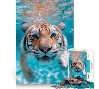 Puzzle subacqueo con tigre che nuota, 1000 pezzi, gioco intelligente antistress, assemblaggio, regalo speciale 50x75cm