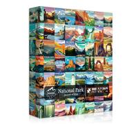 Puzzle sui parchi nazionali per adulti, 1.000 pezzi, con poster di paesaggi di viaggio, tra cui Zion, Yellowstone, Yosemite, con immagini di natura e montagne