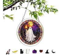 Puzzle Sun Catcher Kit - Acrylic Ghost Hanging Ornament, Decorative Window Artwork | Colorful Light Reflecting Display Piece, Fun Seasonal Craft Decoration Supplies For Women Men Homeowners Apartment