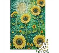Puzzle Sunflower 1000 Pezzi in Legno Per Adulti Gioco Da Interno Rompicapo Sunflower Spiral Vortex Idea Regalo 1000pcs (75x50cm)