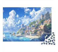 Puzzle Sunset at The Harbor A 1000 Pezzi, Puzzle Seaside Town Adulti, Gioco Diabilità Impossibile Puzzle in Legno Giochi Rilassamento E Intelligenza Idea Regalo Uomo E Donna 1000pcs (75x50cm)
