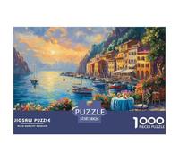 Puzzle Sunset at The Harbor Con 1000 Pezzi Per Adulti,Seaside Town Gioco Diabilità Impossibile Puzzle Pittura Giochi Rilassamento E Intelligenza Regali Di Festa 38x26cm/1000pcs