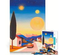 Puzzle Sunset Drive da 1000 pezzi per adulti, gioco di logica, ideale per il tempo libero a casa, con tagli precisi e un regalo speciale 38x26cm