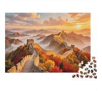 Puzzle Sunset Great Wall 70x50cm 1000 Pieces per Adulti Ragazzi Famiglia Serata Gioco Decorazione Casa Regalo Compleanno Natale Attivita Rilassante