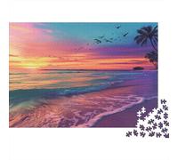 Puzzle Sunset over Tropical Beach 1000 Pezzi Per Adulti Scenery - Rilassamento Di Giochi, Gioco Familiare, Pratica Parete Da Decorazione E Regalo 52x38cm/1000pcs