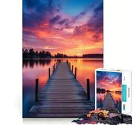 Puzzle Sunset Pier per ragazzi, 1000 pezzi, gioco di logica, passatempo per la casa, taglio preciso, regalo per le festività 38x52cm