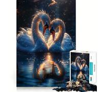Puzzle Sunset Swan Love da 1000 pezzi per adolescenti, gioco di puzzle intelligente, divertente e semplice, con incastri precisi, Babbo Natale, desiderio, scegli 38x52cm