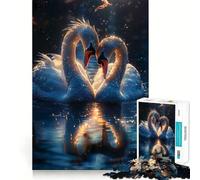 Puzzle "Sunset Swan Love" da 1000 pezzi per adulti, un gioco stimolante per la mente, un'opera d'arte da collezione 38x26cm