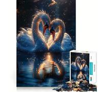 Puzzle "Sunset Swan Love" per adolescenti, 1000 pezzi, stimola la memoria, divertente e rilassante, con bordi precisi, regalo artistico 50x75cm