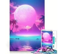 Puzzle Sunset Synth Serenity da 1000 pezzi per adolescenti, rompicapo, attività per la casa, taglio premium, articolo regalo di Babbo Natale 50x75cm