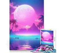 Puzzle Sunset Synth Serenity da 1000 pezzi per adolescenti, rompicapo, attività per la casa, taglio premium, articolo regalo di Babbo Natale 50x75cm