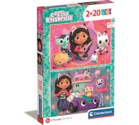 Clementoni - Puzzle 2x20 La casa delle bambole di Gabby - 40-99 Pezzi