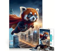 Puzzle Super Panda Rosso per Adulti, 1000 Pezzi, Stimola la Memoria, Divertente Assemblaggio di Immagini, Arte da Collezione (50x75cm)
