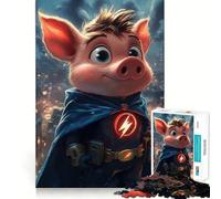 Puzzle Super Pig Hero da 1000 pezzi per adulti, gioco stimolante per interni, taglio preciso, regalo perfetto 38x26cm