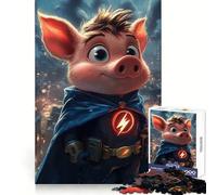 Puzzle Super Pig Hero da 1000 pezzi per adulti, gioco stimolante per interni, taglio preciso, regalo perfetto 38x26cm
