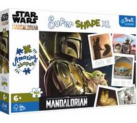 Trefl 160 XL Super Shape Forma di Matto, Pezzi Grandi, Personaggi Della Serie Mandalorian, Divertenti per Bambini dai 6 anni in su Puzzle, Colore Star Wars The, 50035