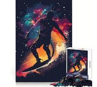 Puzzle Surf Galaxy Silhouette da 1000 pezzi per ragazzi, gioco di logica stimolante per attività domestiche, bordi trasparenti, regalo prezioso 38x52cm