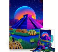 Puzzle surreale a forma di piramide con zucche, 1000 pezzi, per adulti, stimolante per la mente, per una concentrazione ottimale, pezzo da collezione 38x52cm