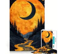Puzzle surreale a mezzaluna da 1000 pezzi per adolescenti, gioco per allenare la mente, evasione rilassante, arte da assemblare, regalo premuroso 38x52cm