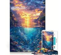Puzzle surreale al tramonto sottomarino da 1000 pezzi per adolescenti,gioco stimolante per la mente,montaggio sicuro e stabile,divertimento serale in famiglia (38x52cm)