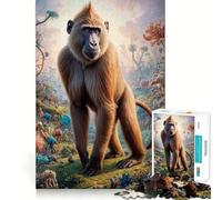 Puzzle surreale con babbuini in stile safari, 1000 pezzi, per adolescenti, rompicapo, attività per la casa, taglio premium, articolo regalo di Babbo Natale 38x52cm