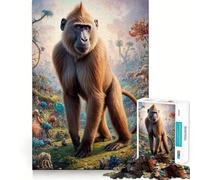 Puzzle surreale con babbuini in stile safari, 1000 pezzi, per adulti, gioco di logica e relax, taglio preciso, regalo prezioso 50x75cm