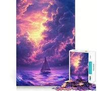 Puzzle surreale con barca a vela per adulti, 1000 pezzi, stimola la memoria, momento di relax, assemblaggio, lista dei desideri di Babbo Natale 38x26cm