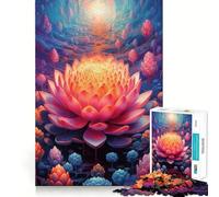 Puzzle surreale con fiore di loto da 1000 pezzi per ragazzi, gioco stimolante per il pensiero creativo, semplice e divertente, con incastri precisi, ideale per i desideri di Babbo Natale 50x75cm
