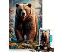 Puzzle surreale con orso grizzly, 1000 pezzi, per adulti, gioco di logica e abilità, calma e relax, taglio preciso, regalo affettuoso 38x26cm