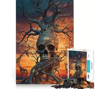 Puzzle surreale con radici d'albero e teschio, 1000 pezzi, per ragazzi, gioco di puzzle, stimola la creatività, semplice e divertente, taglio preciso, Babbo Natale, scegli il tuo desiderio 38x26cm