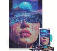 Puzzle surreale con ritratto acquatico per adulti, 1000 pezzi, gioco stimolante per la mente, calma e collezione di opere d'arte 38x26cm