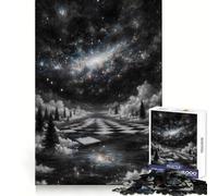 Puzzle surreale con scacchiera e galassia, 1000 pezzi, per ragazzi, gioco intelligente, rilassante, con schema di assemblaggio, lista dei desideri di Babbo Natale 50x75cm