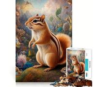 Puzzle surreale con scoiattoli in safari per adolescenti, 1000 pezzi, stimola la memoria, rilassa, bordi precisi, 50x75cm