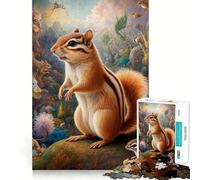 Puzzle surreale con scoiattoli in stile safari, 1000 pezzi, per adolescenti Gioco di logica, momento di relax, bordo di qualità, regalo perfetto 38x52cm