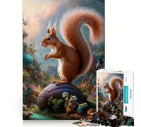 Puzzle surreale con scoiattoli in stile safari per ragazzi, 1000 pezzi, gioco di logica, passatempo per la casa, taglio preciso, regalo per le festività 38x26cm