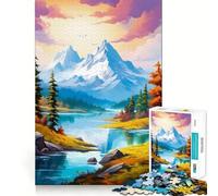 Puzzle surreale con sole e monte, 1000 pezzi, ideale per adulti, per rafforzare la memoria, alleviare lo stress e creare un'opera d'arte di alta qualità 38x52cm