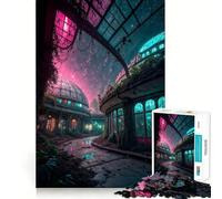 Puzzle surreale da 1000 pezzi con edifici abbandonati e cielo stellato per adolescenti, gioco intelligente per il relax, assemblaggio di modelli, lista dei desideri di Babbo Natale 38x26cm