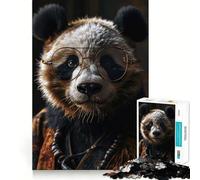 Puzzle surreale da 1000 pezzi con ritratto di panda per adulti, gioco di logica e rilassamento, bordi affilati, regalo di alta qualità (38x52cm)