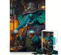 Puzzle surreale da 1000 pezzi per adolescenti con tema birra e elefante, ideale per stimolare la mente e creare legami, con taglio di precisione Pezzo da collezione 50x75cm