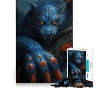 Puzzle surreale della tigre blu per ragazzi, 1000 pezzi, stimola la memoria, divertente e rilassante, con bordi precisi, regalo artistico 50x75cm