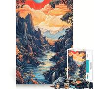 Puzzle surreale della valle fluviale, 1000 pezzi, per adulti, stimola la memoria, ideale per momenti di relax, con immagini da assemblare e opere d'arte 38x52cm