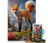 Puzzle surreale della volpe del safari da 1000 pezzi per adolescenti, gioco di puzzle che stimola la riflessione, semplice e divertente, taglio preciso, Babbo Natale, desiderio, scegli 38x52cm